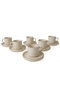 Hermia Juego de tazas de té y platillos de 12 piezas color crema